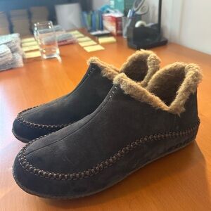 Sorel Men's Cozy Black Suede Slippers